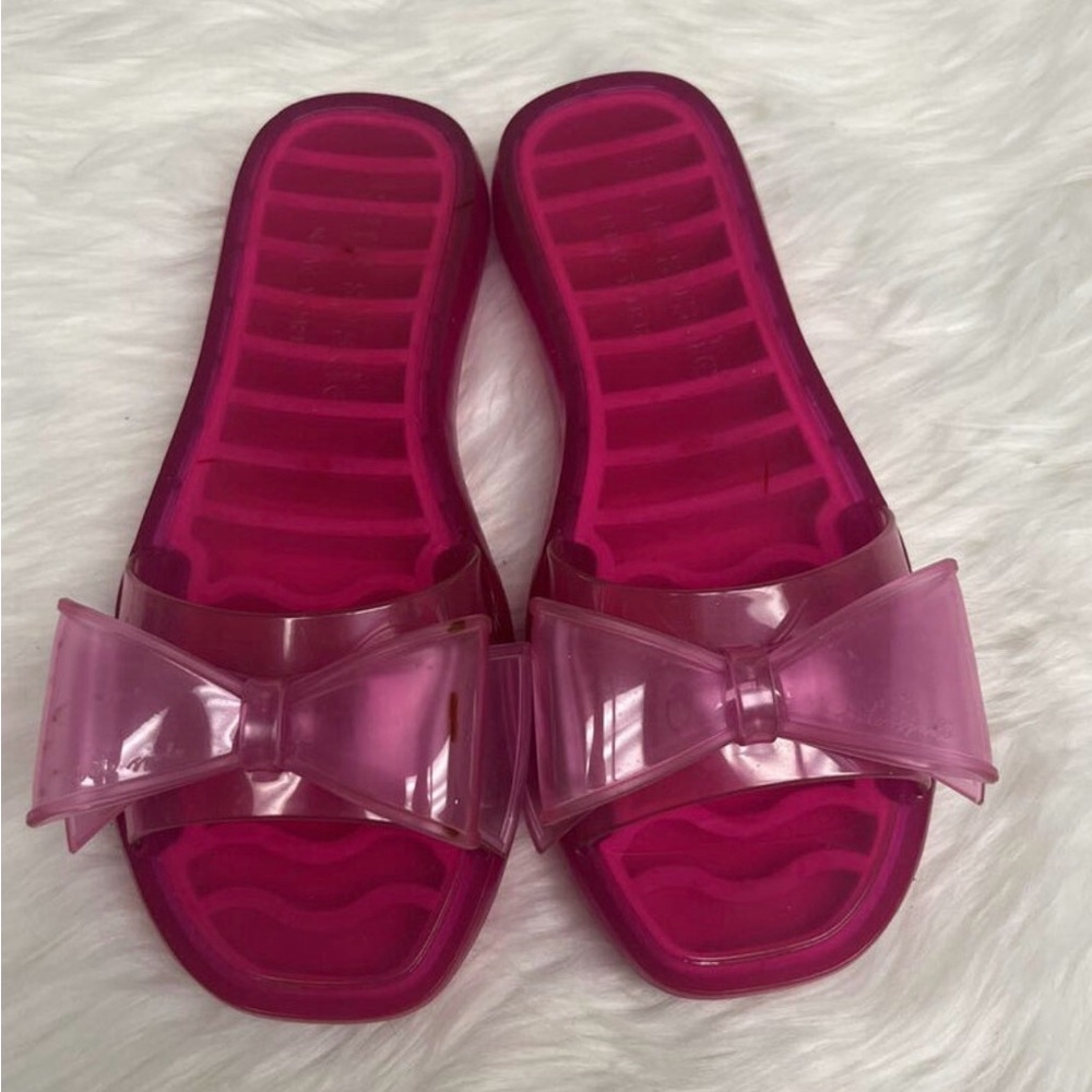 kate spade Pink Jelly Slide Sandals with Bow Accent - Picture 4 of 4